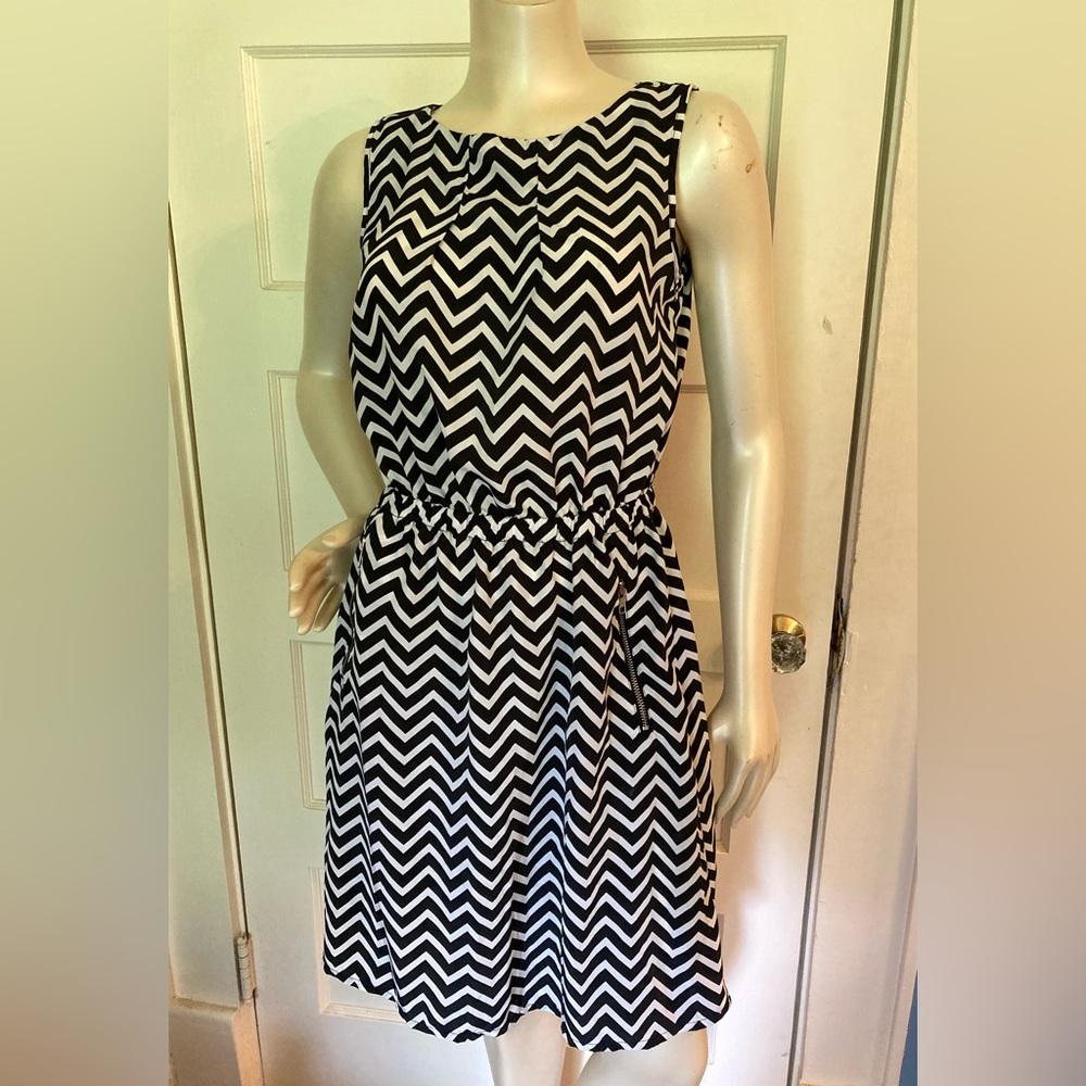 🦓Black and White Striped Cato Sundress, size Small